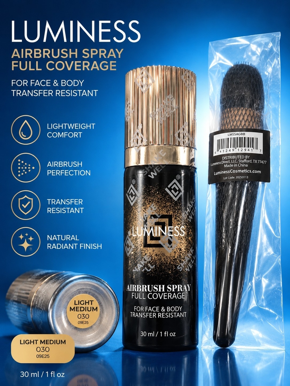 Luminess Airbrush Spray Full Coverage - Black & Gold